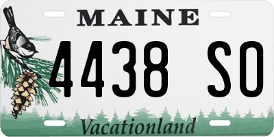ME license plate 4438SO