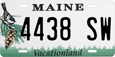ME license plate 4438SW