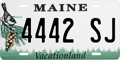 ME license plate 4442SJ