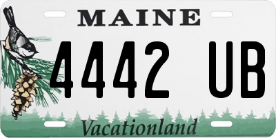 ME license plate 4442UB