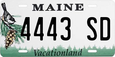 ME license plate 4443SD