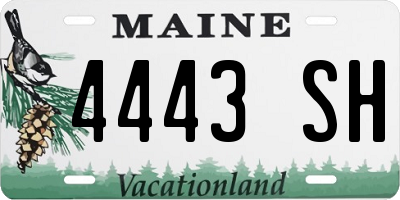 ME license plate 4443SH