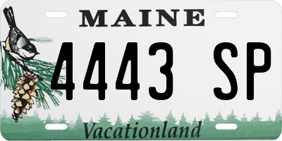ME license plate 4443SP