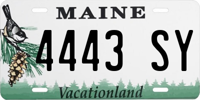ME license plate 4443SY