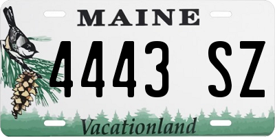 ME license plate 4443SZ