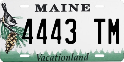 ME license plate 4443TM