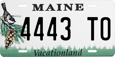 ME license plate 4443TO