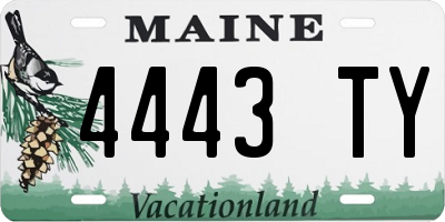 ME license plate 4443TY