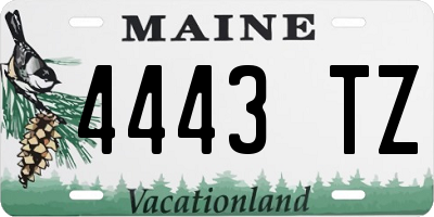 ME license plate 4443TZ