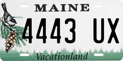 ME license plate 4443UX
