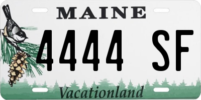 ME license plate 4444SF