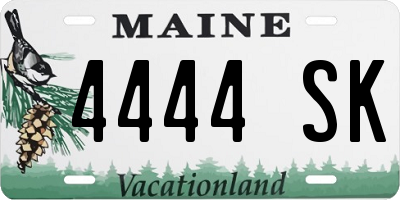 ME license plate 4444SK