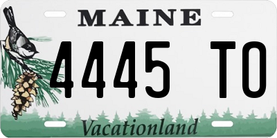 ME license plate 4445TO