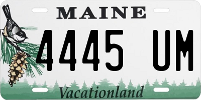 ME license plate 4445UM