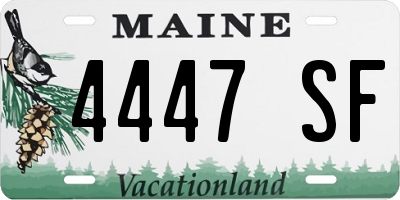 ME license plate 4447SF