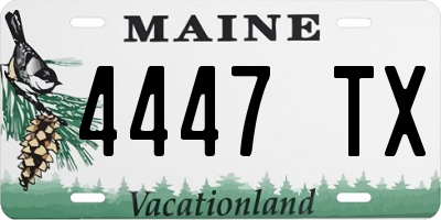 ME license plate 4447TX