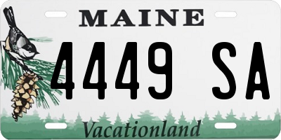 ME license plate 4449SA