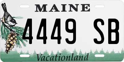 ME license plate 4449SB