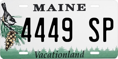 ME license plate 4449SP