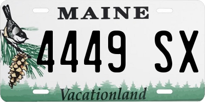 ME license plate 4449SX