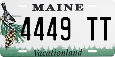 ME license plate 4449TT