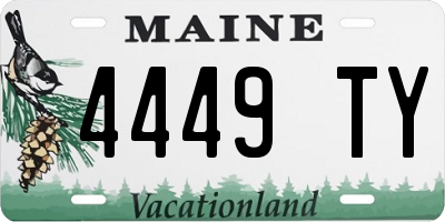 ME license plate 4449TY