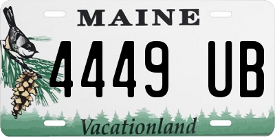 ME license plate 4449UB