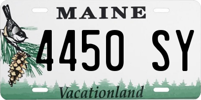 ME license plate 4450SY