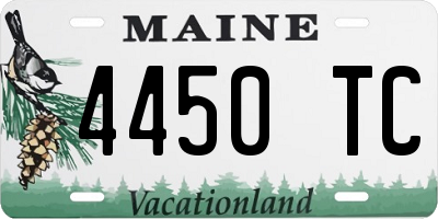 ME license plate 4450TC