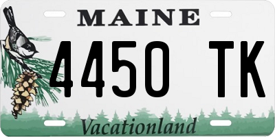 ME license plate 4450TK