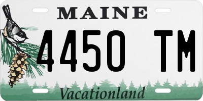 ME license plate 4450TM