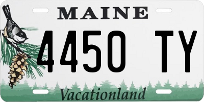 ME license plate 4450TY