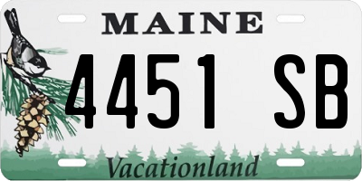 ME license plate 4451SB