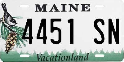 ME license plate 4451SN