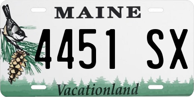 ME license plate 4451SX