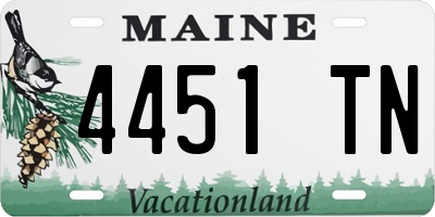 ME license plate 4451TN