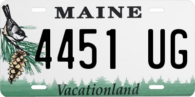 ME license plate 4451UG