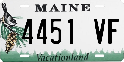 ME license plate 4451VF