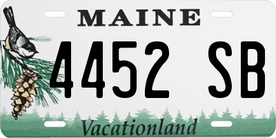 ME license plate 4452SB