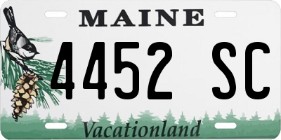ME license plate 4452SC