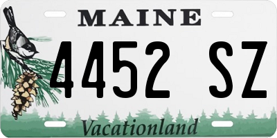 ME license plate 4452SZ