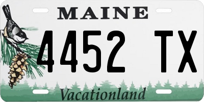 ME license plate 4452TX