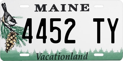 ME license plate 4452TY
