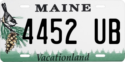 ME license plate 4452UB