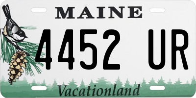 ME license plate 4452UR