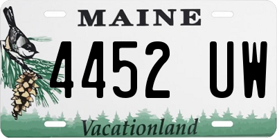 ME license plate 4452UW