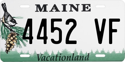 ME license plate 4452VF