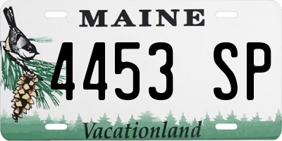 ME license plate 4453SP