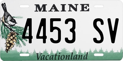 ME license plate 4453SV