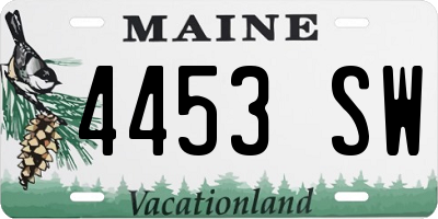 ME license plate 4453SW